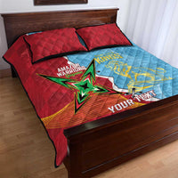Saint Lucia and Guyana Cricket Personalized Quilt Bed Set Kings Amazon Warriors Together - Wonder Print Shop