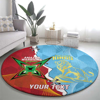 Saint Lucia and Guyana Cricket Personalized Round Carpet Kings Amazon Warriors Together - Wonder Print Shop