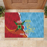 Saint Lucia and Guyana Cricket Personalized Rubber Doormat Kings Amazon Warriors Together - Wonder Print Shop