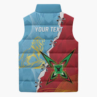Saint Lucia and Guyana Cricket Personalized Sleeveless Puffer Jacket Kings Amazon Warriors Together - Wonder Print Shop