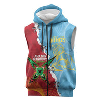 Saint Lucia and Guyana Cricket Personalized Sleeveless Zip Hoodie Kings Amazon Warriors Together - Wonder Print Shop