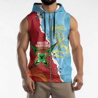 Saint Lucia and Guyana Cricket Personalized Sleeveless Zip Hoodie Kings Amazon Warriors Together - Wonder Print Shop