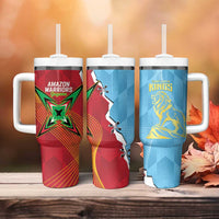 Saint Lucia and Guyana Cricket Tumbler With Handle Kings Amazon Warriors Together - Wonder Print Shop