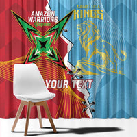 Saint Lucia and Guyana Cricket Personalized Window Curtain Kings Amazon Warriors Together - Wonder Print Shop