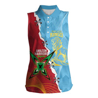Saint Lucia and Guyana Cricket Personalized Women Sleeveless Polo Shirt Kings Amazon Warriors Together - Wonder Print Shop