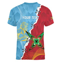 Saint Lucia and Guyana Cricket Personalized Women V-Neck T-Shirt Kings Amazon Warriors Together - Wonder Print Shop