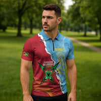 Saint Lucia and Guyana Cricket Personalized Zipper Polo Shirt Kings Amazon Warriors Together - Wonder Print Shop