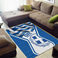 Greece Ohi Day Area Rug Hellas Coat Of Arms Greek Pattern - Wonder Print Shop