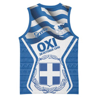 Greece Ohi Day Basketball Jersey Hellas Coat Of Arms Greek Pattern - Wonder Print Shop