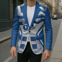 Greece Ohi Day Blazer Hellas Coat Of Arms Greek Pattern - Wonder Print Shop