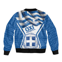 Greece Ohi Day Bomber Jacket Hellas Coat Of Arms Greek Pattern - Wonder Print Shop