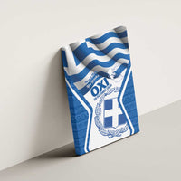 Greece Ohi Day Canvas Wall Art Hellas Coat Of Arms Greek Pattern - Wonder Print Shop