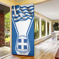 Greece Ohi Day Door Cover Hellas Coat Of Arms Greek Pattern - Wonder Print Shop