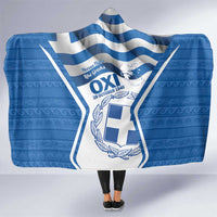 Greece Ohi Day Hooded Blanket Hellas Coat Of Arms Greek Pattern - Wonder Print Shop