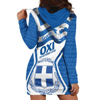 Greece Ohi Day Hoodie Dress Hellas Coat Of Arms Greek Pattern - Wonder Print Shop