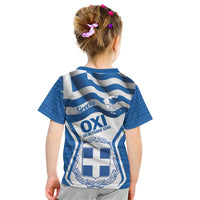 Greece Ohi Day Kid T Shirt Hellas Coat Of Arms Greek Pattern - Wonder Print Shop