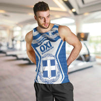 Greece Ohi Day Men Tank Top Hellas Coat Of Arms Greek Pattern - Wonder Print Shop