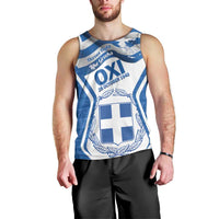 Greece Ohi Day Men Tank Top Hellas Coat Of Arms Greek Pattern - Wonder Print Shop