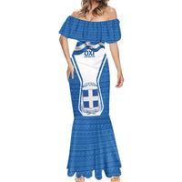 Greece Ohi Day Mermaid Dress Hellas Coat Of Arms Greek Pattern - Wonder Print Shop
