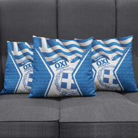 Greece Ohi Day Pillow Cover Hellas Coat Of Arms Greek Pattern - Wonder Print Shop