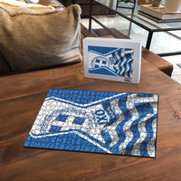 Greece Ohi Day Puzzle Hellas Coat Of Arms Greek Pattern - Wonder Print Shop
