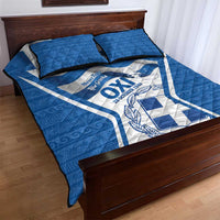Greece Ohi Day Quilt Bed Set Hellas Coat Of Arms Greek Pattern - Wonder Print Shop