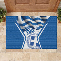 Greece Ohi Day Rubber Doormat Hellas Coat Of Arms Greek Pattern - Wonder Print Shop