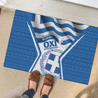 Greece Ohi Day Rubber Doormat Hellas Coat Of Arms Greek Pattern - Wonder Print Shop