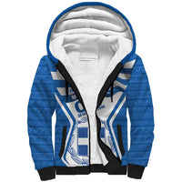 Greece Ohi Day Sherpa Hoodie Hellas Coat Of Arms Greek Pattern - Wonder Print Shop