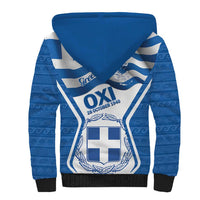 Greece Ohi Day Sherpa Hoodie Hellas Coat Of Arms Greek Pattern - Wonder Print Shop