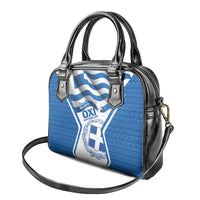 Greece Ohi Day Shoulder Handbag Hellas Coat Of Arms Greek Pattern - Wonder Print Shop