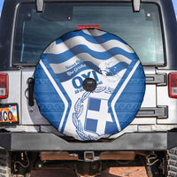 Greece Ohi Day Spare Tire Cover Hellas Coat Of Arms Greek Pattern - Wonder Print Shop