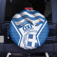 Greece Ohi Day Spare Tire Cover Hellas Coat Of Arms Greek Pattern - Wonder Print Shop