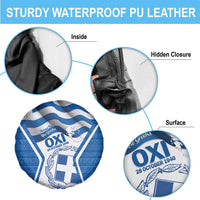 Greece Ohi Day Spare Tire Cover Hellas Coat Of Arms Greek Pattern - Wonder Print Shop