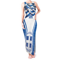 Greece Ohi Day Tank Maxi Dress Hellas Coat Of Arms Greek Pattern - Wonder Print Shop