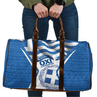 Greece Ohi Day Travel Bag Hellas Coat Of Arms Greek Pattern - Wonder Print Shop