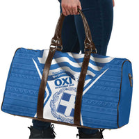 Greece Ohi Day Travel Bag Hellas Coat Of Arms Greek Pattern - Wonder Print Shop