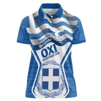 Greece Ohi Day Women Polo Shirt Hellas Coat Of Arms Greek Pattern - Wonder Print Shop