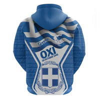 Greece Ohi Day Zip Hoodie Hellas Coat Of Arms Greek Pattern - Wonder Print Shop