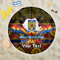Personalised Romania Great Union Day Beach Blanket Ziua Marii Uniri 105th Anniversary - Wonder Print Shop