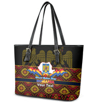 Personalised Romania Great Union Day Leather Tote Bag Ziua Marii Uniri 105th Anniversary - Wonder Print Shop