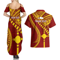 Personalised Fiji Rotuma Couples Matching Summer Maxi Dress and Hawaiian Shirt Fijian Tapa Pattern - Wonder Print Shop