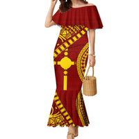 Personalised Fiji Rotuma Mermaid Dress Fijian Tapa Pattern - Wonder Print Shop