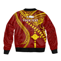 Personalised Fiji Rotuma Sleeve Zip Bomber Jacket Fijian Tapa Pattern - Wonder Print Shop