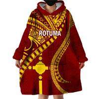 Personalised Fiji Rotuma Wearable Blanket Hoodie Fijian Tapa Pattern - Wonder Print Shop