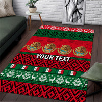 Personalised Mexico Christmas Area Rug Feliz Navidad Mexican Pattern - Wonder Print Shop