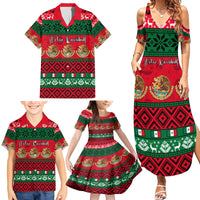 Personalised Mexico Christmas Family Matching Summer Maxi Dress and Hawaiian Shirt Feliz Navidad Mexican Pattern - Wonder Print Shop