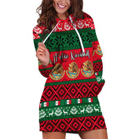 Personalised Mexico Christmas Hoodie Dress Feliz Navidad Mexican Pattern - Wonder Print Shop