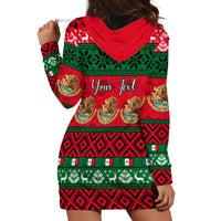 Personalised Mexico Christmas Hoodie Dress Feliz Navidad Mexican Pattern - Wonder Print Shop