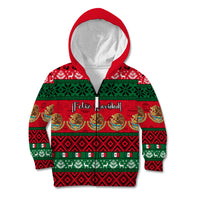 Personalised Mexico Christmas Kid Hoodie Feliz Navidad Mexican Pattern - Wonder Print Shop